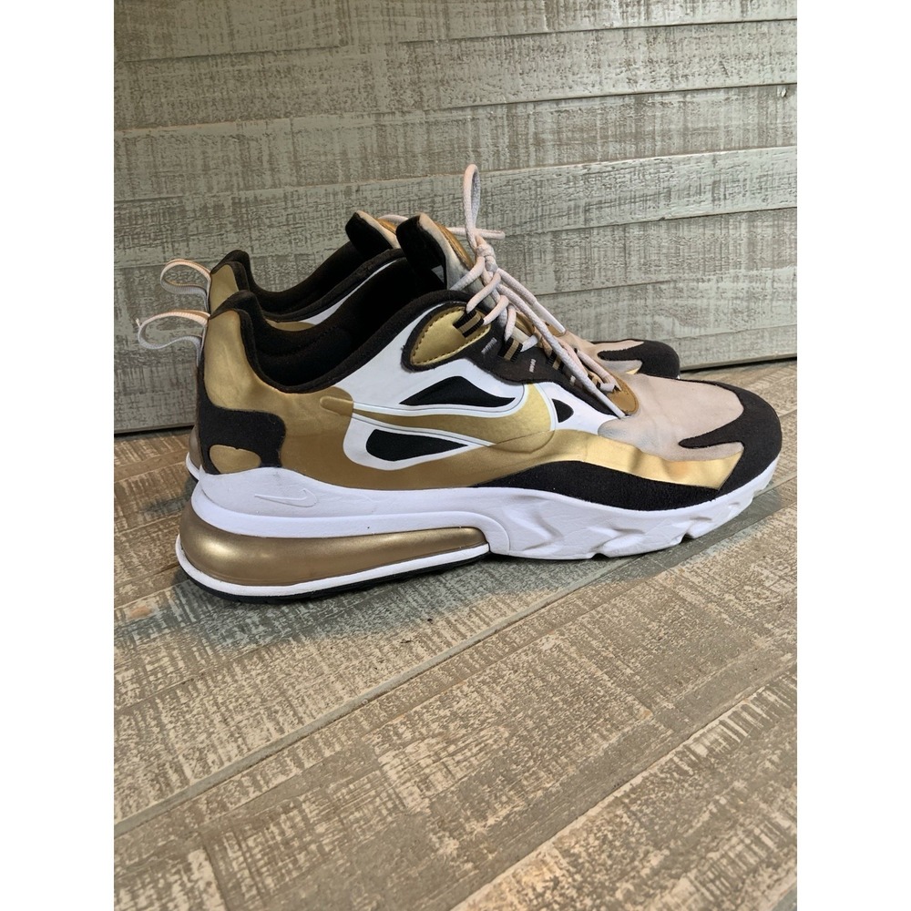 MEN'S NIKE AIR MAX 270 REACT METALLIC GOLD SHOES SNEAKERS CW7298-100 SIZE 11.5